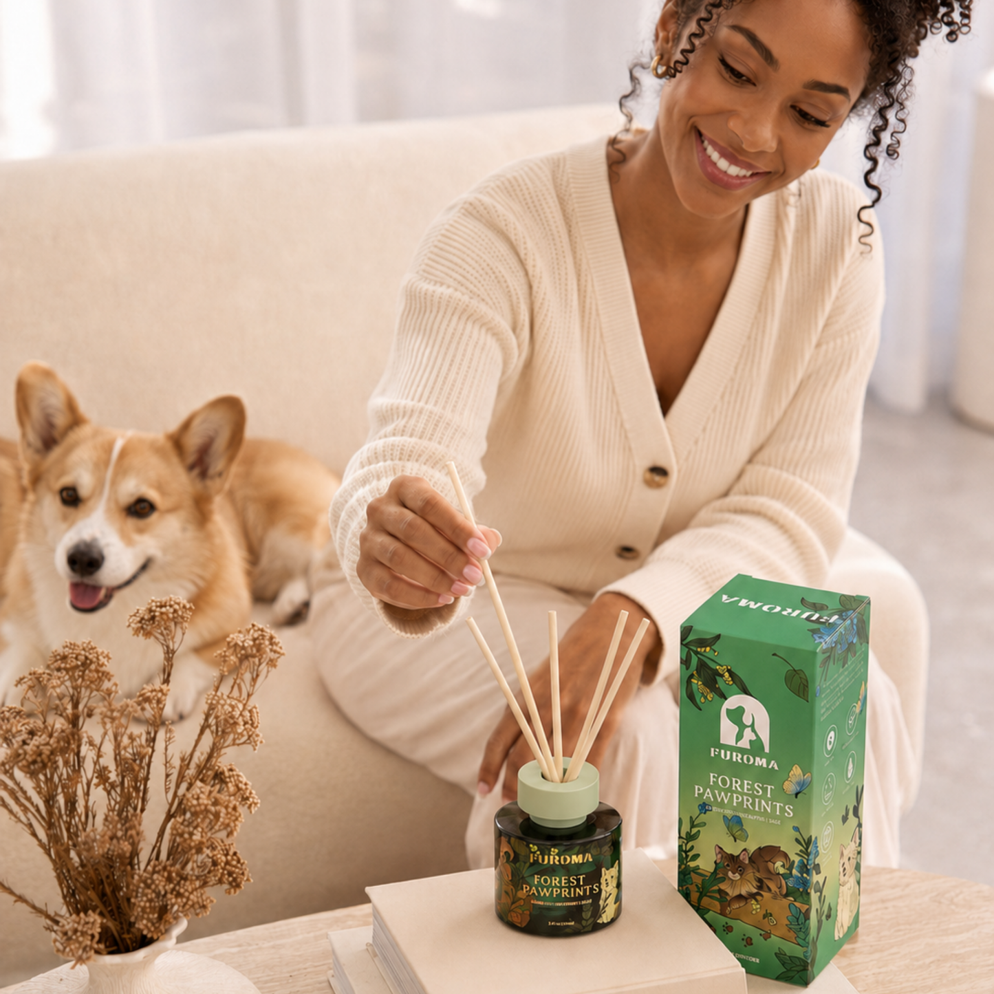 Forest Pawprints Reed Diffuser – Camellia & Clary Sage