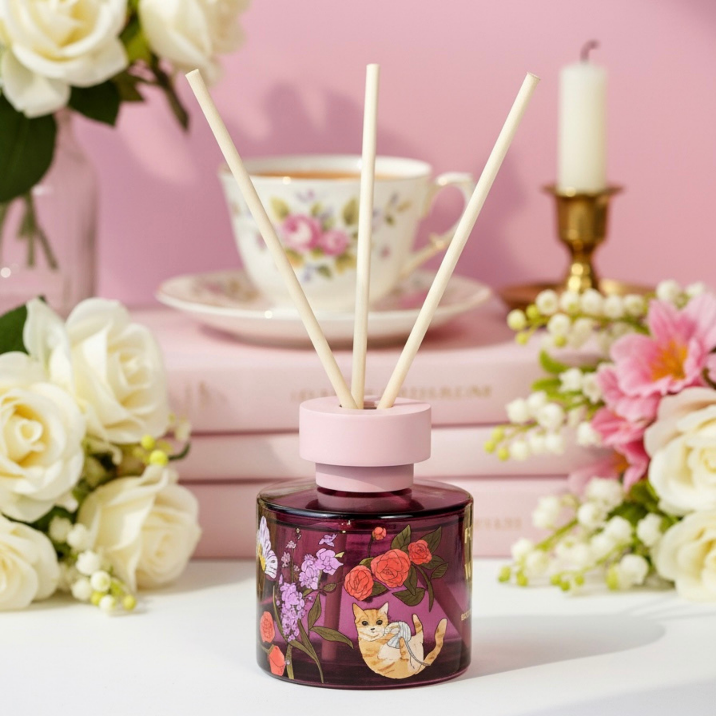 Wagging Tails Reed Diffuser – Rose & Violet