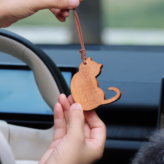 "Cat" Car Wood Diffuser & 10ml Oil