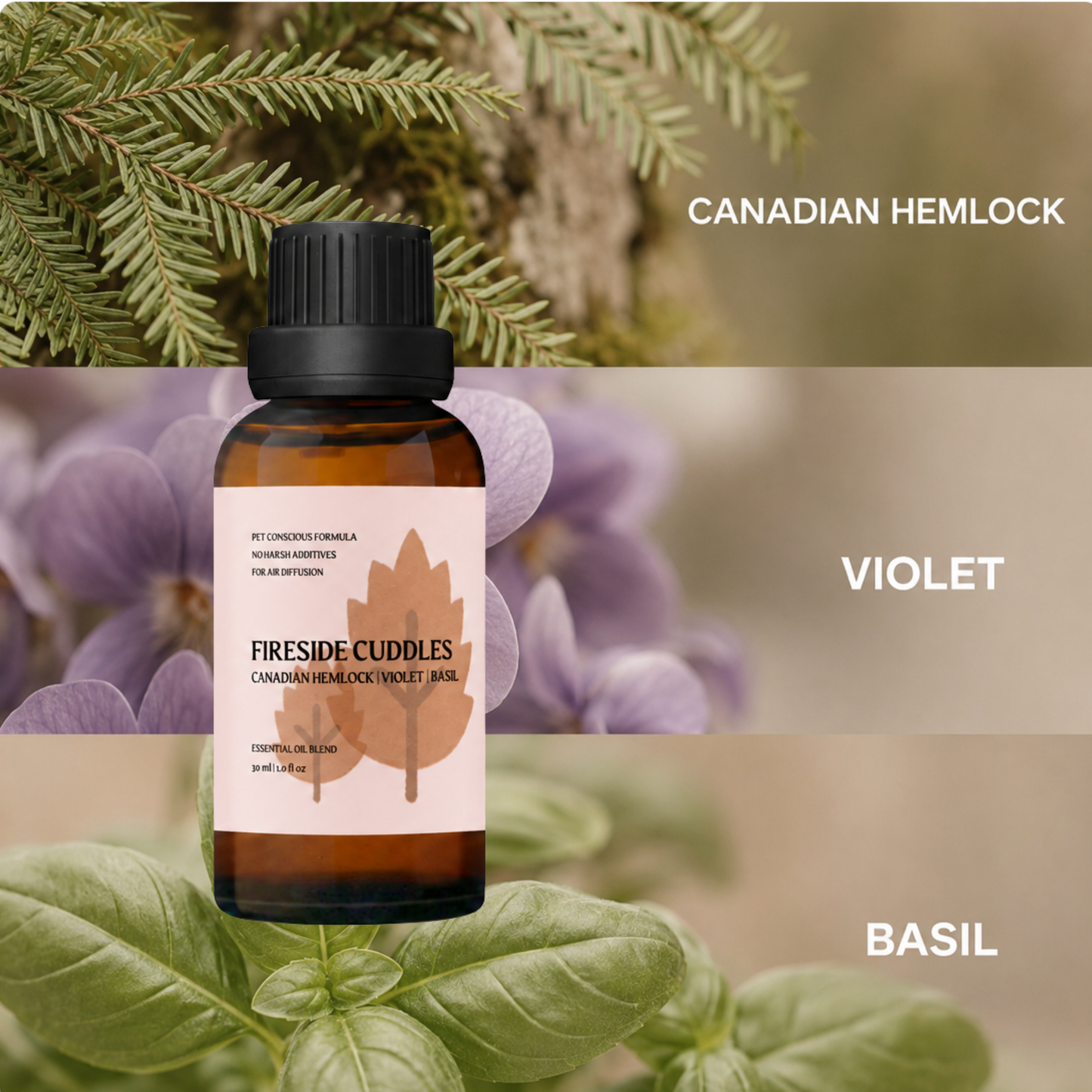 Fireside Cuddles Essential Oil – Canadian Hemlock & Violet